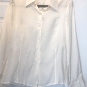 100 percent Sheer off white Silk Blouse